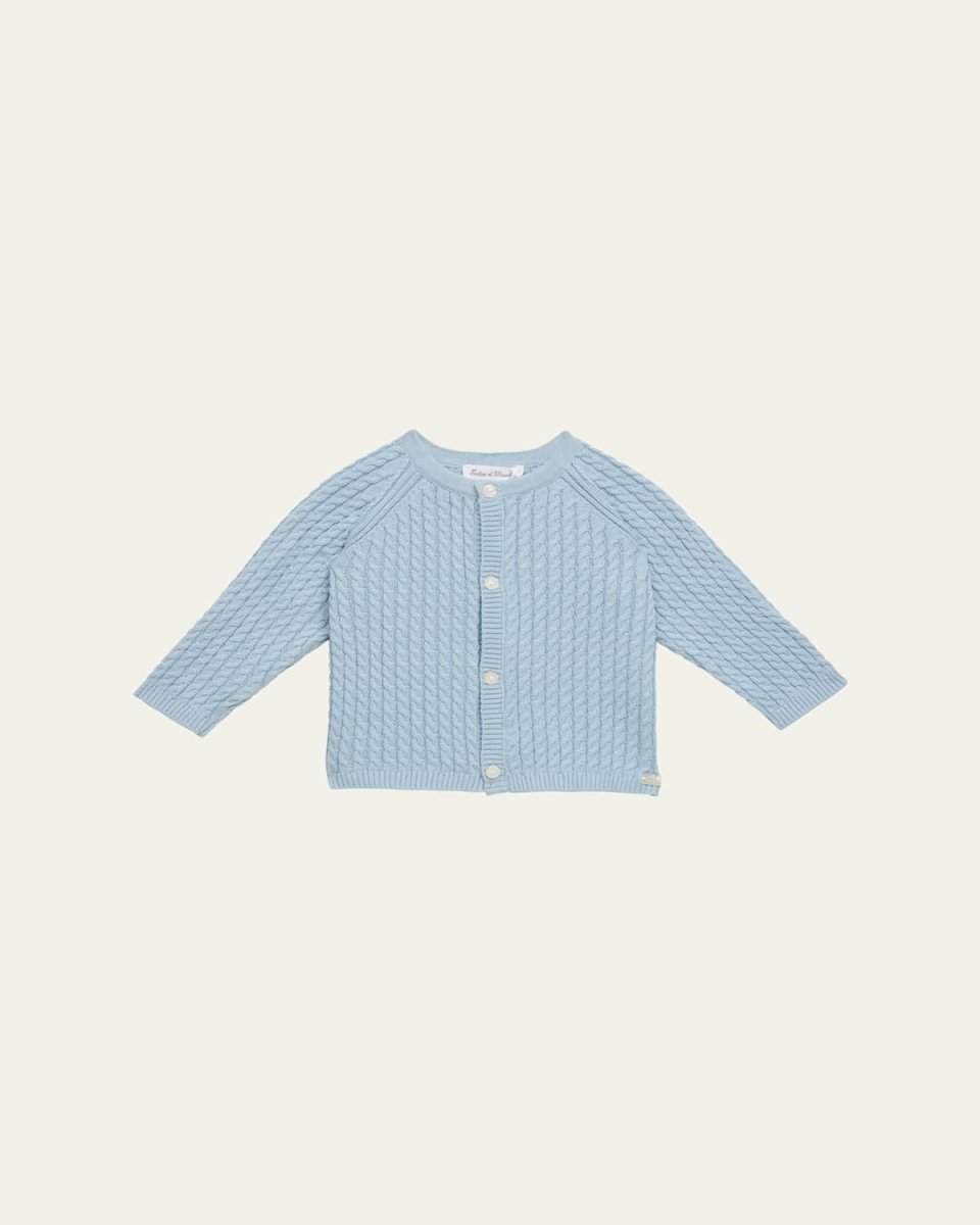 Girl's Cable Knit Cardigan, Size Newborn-4